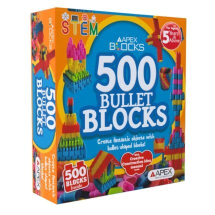 500 Bullet Blocks for Kids – Colorful DIY Building Set | Educational Construction Toy for Boys & Girls (Age 3+ Years)