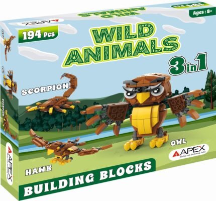 Wild Animals Owl Building Blocks | 194-Piece DIY Construction Toy Set | Realistic Animal Model STEM Toy for Kids Age 8+
