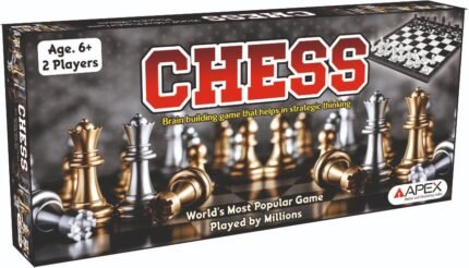 Classic Chess Board Game for Kids & Adults – 2 Player Strategy Game | Brain Development Game by Apex | Age 6+