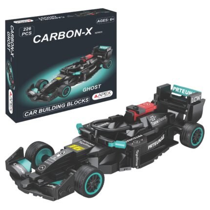 Carbon-X Ghost Racing Car Building Blocks (226 Pieces) DIY Formula Style Construction Toy for Kids 6+