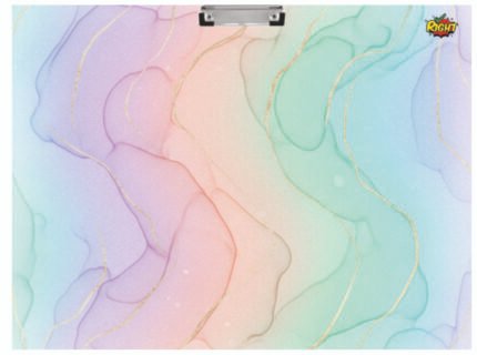 Right Soft Pastel Wave Art Clipboard Writing Board Multicolour Gradient Abstract Design Durable Study Pad Holder for School Office Drawing and Homework Use