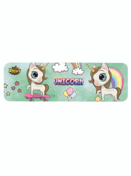 Ri Cute Unicorn Metal Pencil Box Cartoon Unicorn Printed Tin Pencil Case for Kids Girls Durable School Stationery Storage Organizer Colourful Rainbow Design & Spacious Interior