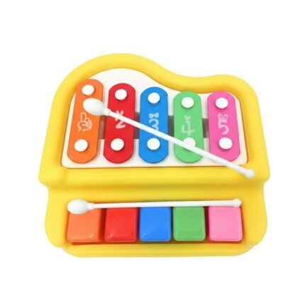 Kids Xylophone with Piano Keys | 2-in-1 Musical Toy for Toddlers | Educational Music Instrument with Mallets | Early Learning Toy Gift for Boys & Girls (Yellow)