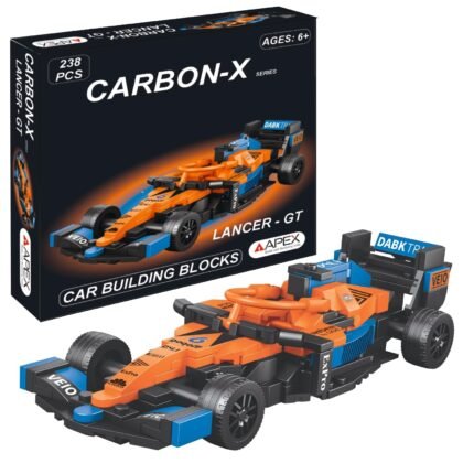 Apex Carbon-X F1 Car Building Blocks Set 238 Pcs | Racing Car Construction Toy for Kids Age 6+ | STEM Learning Toy | Creative DIY Model Kit for Boys & Girls (Lancer-GT)