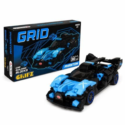 GRIPZ Grid Car Building Blocks Set for Kids 6+ | DIY Construction Toy Vehicles | Educational STEM Building Kit | Creative Brick Toy Set for Boys & Girls (Phantom)