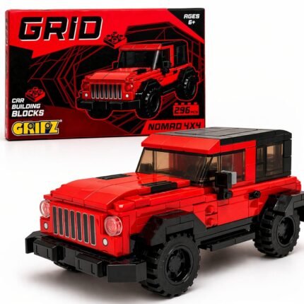 GRIPZ Grid Car Building Blocks Set for Kids 6+ | DIY Construction Toy Vehicles | Educational STEM Building Kit | Creative Brick Toy Set for Boys & Girls (Nomad 4X4)