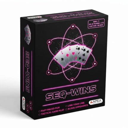 SEQ-WINS Strategy Board Game for Kids & Adults (2–12 Players, Age 7+) | Fast-Paced Card & Token Sequence Game | Family, Party & Group Game | 30 Min Gameplay | Educational & Fun