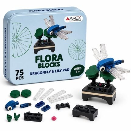 Flora Blocks Building Blocks Collection, Flower & Insect Building Set, Botanical Construction Toy, STEM Educational Gift, DIY Desk Decor for Kids and Adults Ages 6+ (Dragonfly & Lily Pad)