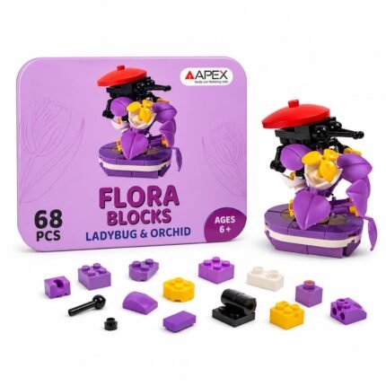 Flora Blocks Building Blocks Collection, Flower & Insect Building Set, Botanical Construction Toy, STEM Educational Gift, DIY Desk Decor for Kids and Adults Ages 6+ (Ladybug & Orchid)