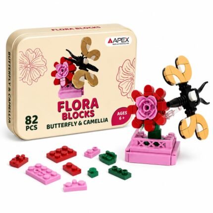 Flora Blocks Building Blocks Collection, Flower & Insect Building Set, Botanical Construction Toy, STEM Educational Gift, DIY Desk Decor for Kids and Adults Ages 6+ (Butterfly & Camellia)
