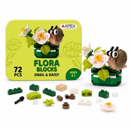 Flora Blocks Building Blocks Collection, Flower & Insect Building Set, Botanical Construction Toy, STEM Educational Gift, DIY Desk Decor for Kids and Adults Ages 6+ (Snail & Daisy)